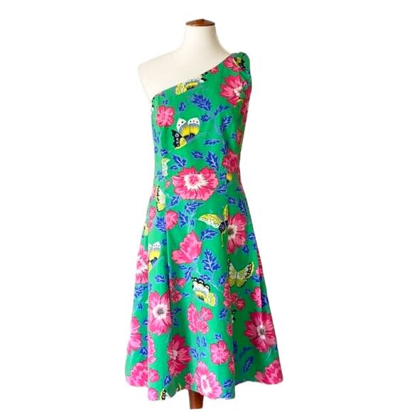 Talbots Dress 12 Cocktail Dress Retro Homecoming Dress One Shoulder Butterfly - Picture 1 of 16